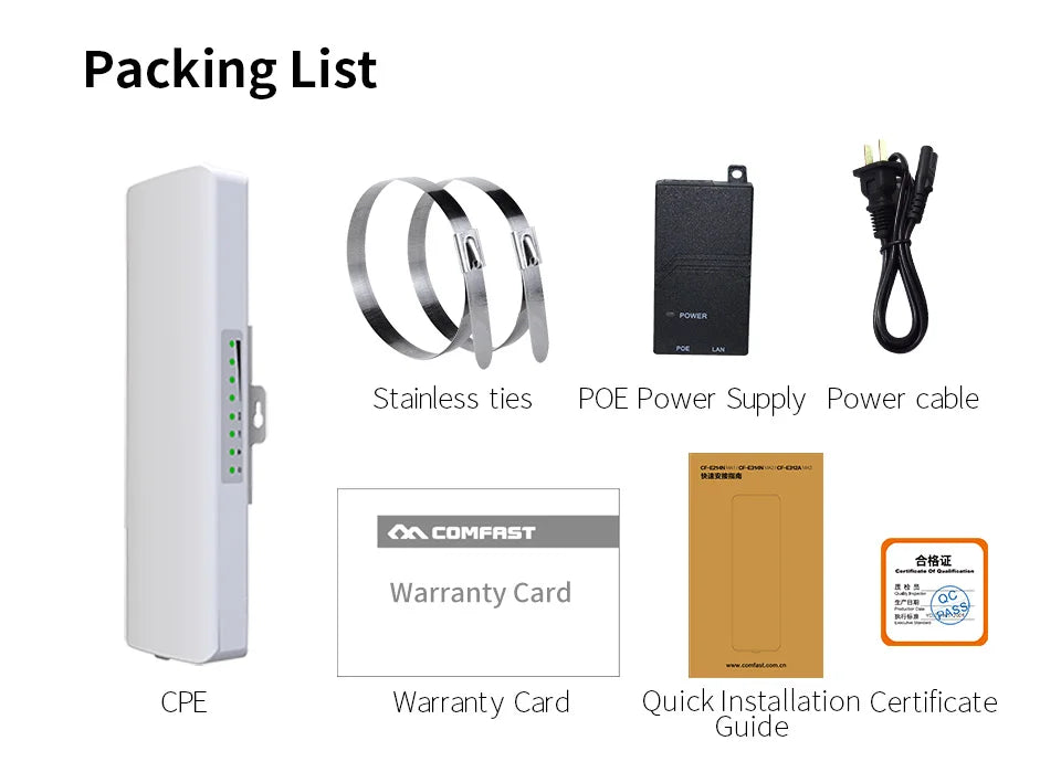 COMFAST 300Mbps Outdoor Wifi Repeater Wireless Bridge 2.4G Wifi CPE Bridge Long Range Extender Access Point Wifi 3-5KM Coverage
