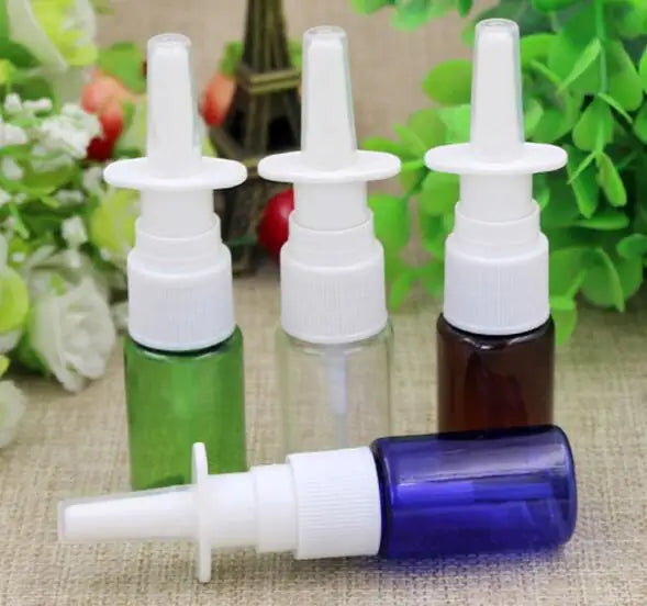 2pcs 10ml/20ml/30ml White Empty Plastic Nasal Spray Bottles Pump Sprayer Mist Nose Spray Refillable Bottling Packaging