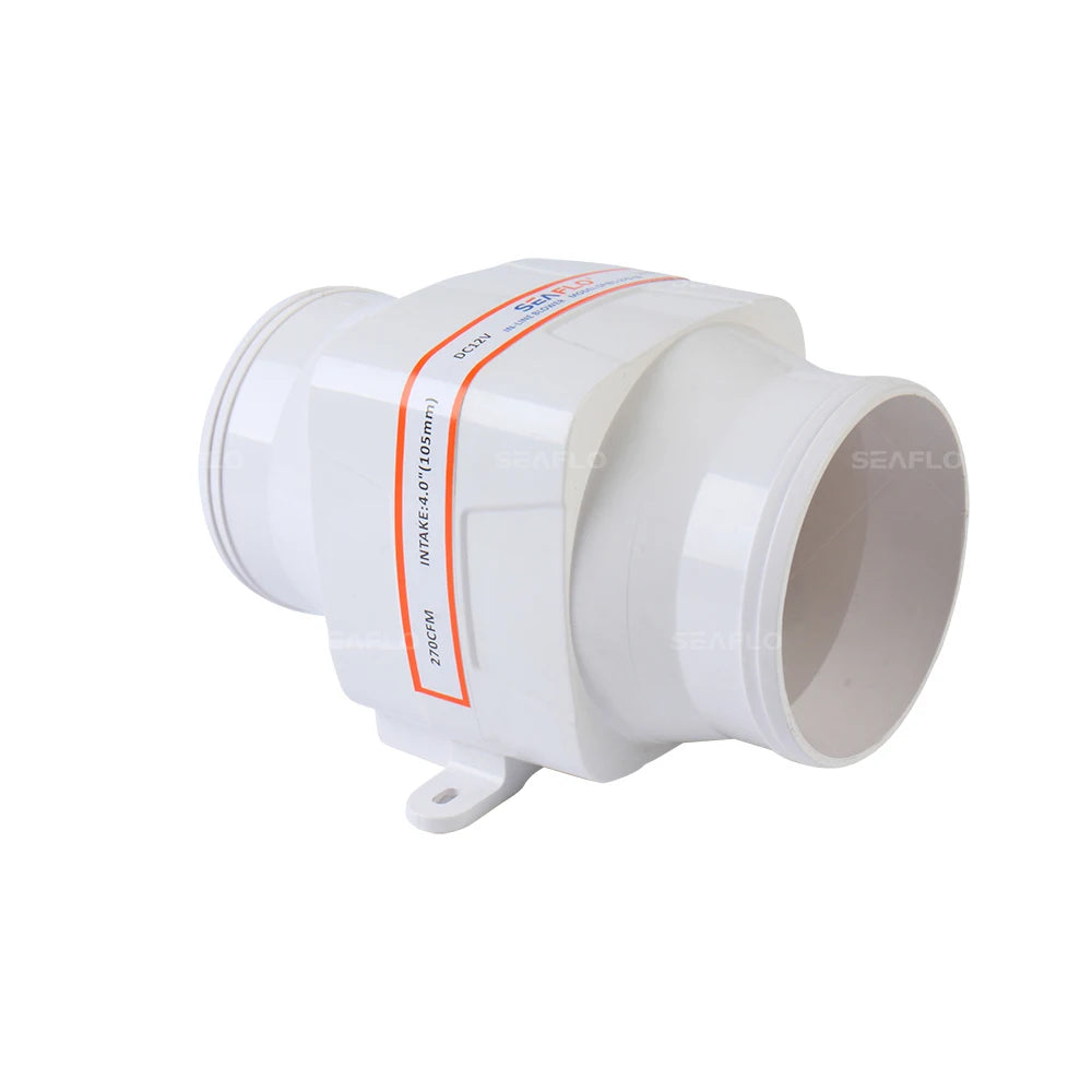 12V 24V 270 CFM Boat Blower 4 Inch In-Line Marine Bilge Air Blower Fan Quiet Blower Vents