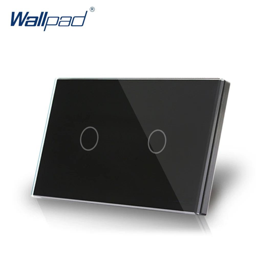 2 Gang 2 Way US/AU Standard Wallpad Touch Screen Light Switch Gold Crystal Glass Touch Double Control Smart Wall Switch 2 Gang
