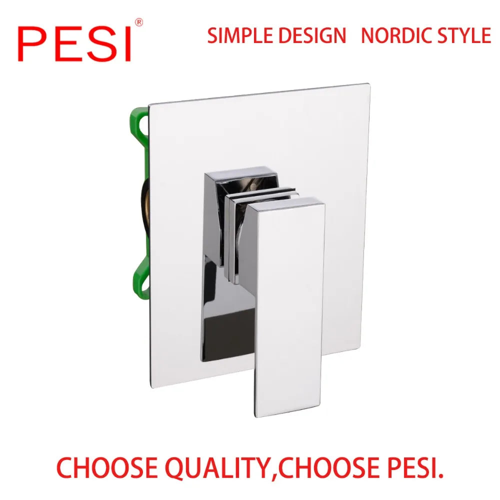 All Brass Shower Faucet Mixing Valve 1/2/3 Ways Concealed Easy-mount Box Brass Concealed Valve Wall Mount Wholesale Mate Black