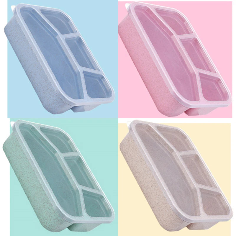Portable Mini Bento 4 Grids Lunch Box Microwave Thermal Containers For Adults Travel Children Picnic Food Container and Storage
