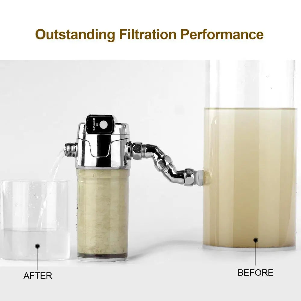 Electric Double Filter Shower Head Activated Carbon Water Filter with Replaceable Chlorine Filter for All Shower Heads