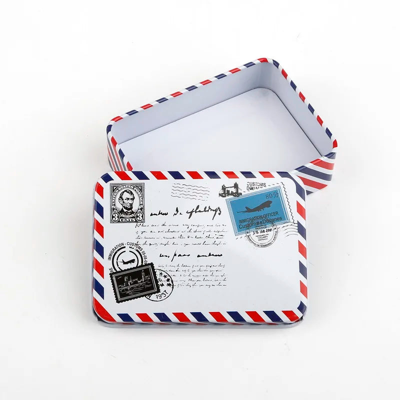 Mini Tin Metal Box Case for Candy Storage Small Metal Box Diy Coin Earrings Headphones Gift Box 9cm*6.5cm*2.5cm