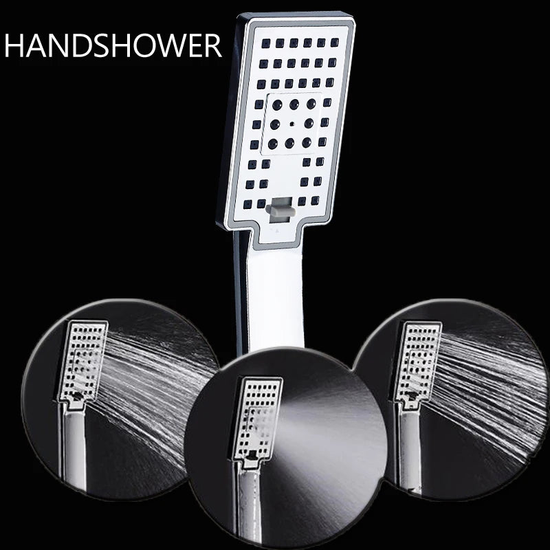 LED Light Shower Panel Faucet Waterfall Rain Shower Head SPA Massage Jets Shower Column Tower Digital Water Temperature Display