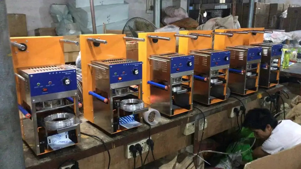 Automatic cup sealing machine for milk tea shop Bubble tea cup sealer Boba machine plastic cup sealer boba cup Capping machine
