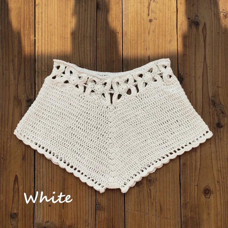 Colorful Fashion Handmade Crochet Shorts Beach Bikini Hot Pants Bike Gym Pant - low-Rise