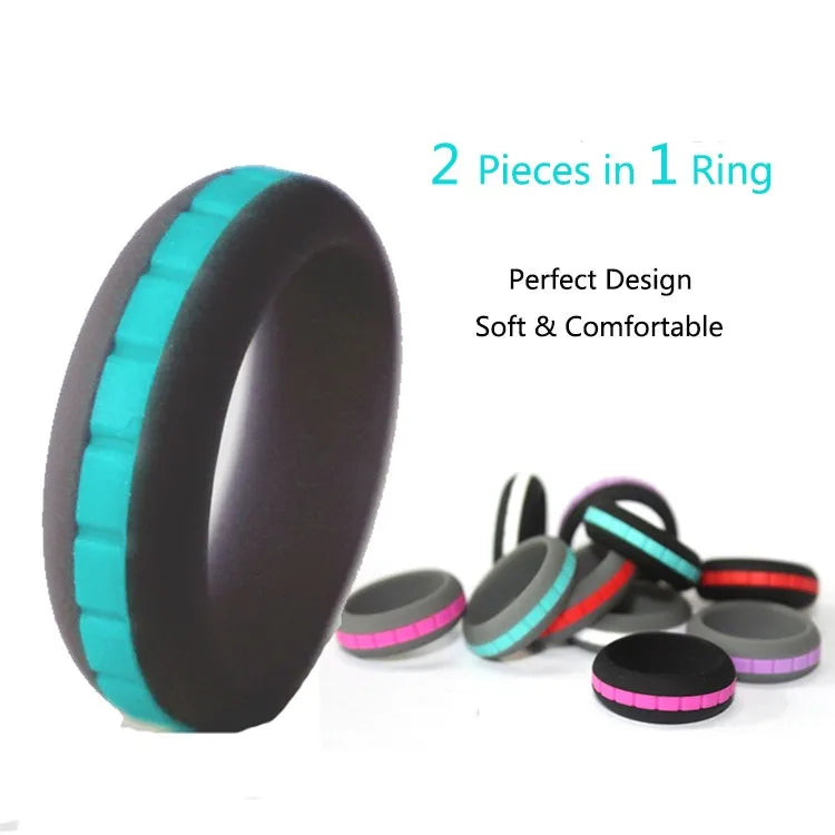 DIY Style Women Silicone Wedding Ring Thin Breathable Silicone Sports Rings for Men