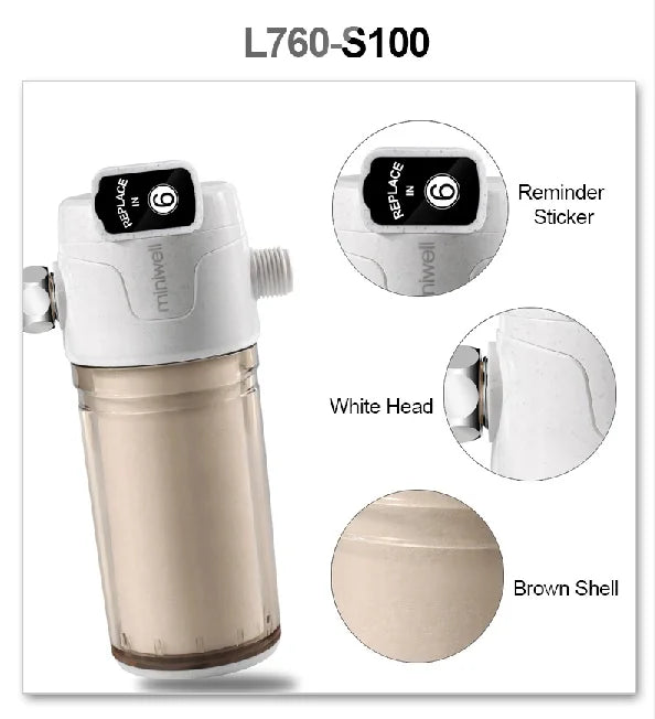 Electric Double Filter Shower Head Activated Carbon Water Filter with Replaceable Chlorine Filter for All Shower Heads