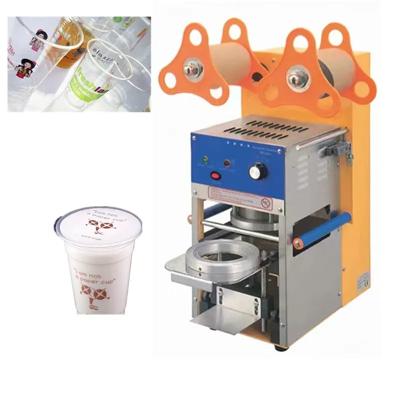Automatic cup sealing machine for milk tea shop Bubble tea cup sealer Boba machine plastic cup sealer boba cup Capping machine