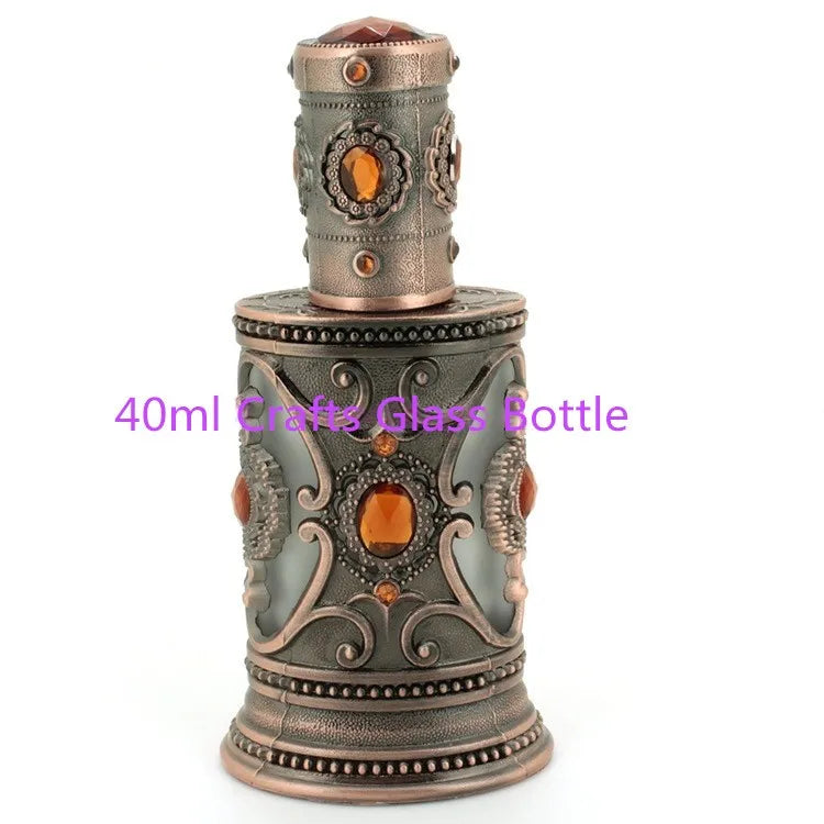 New Design Unique 40ML Glass Arabic Oil Perfume Bottle Cut and Decorated for Personal Care Decal Surface Handling