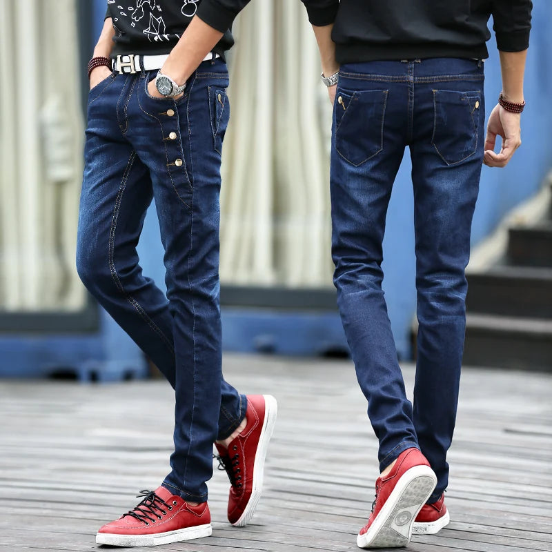 Jeans men's 2024 new slim jeans, high-quality casual stretch trousers men's clothing, fashion Korean straight versatile jeans