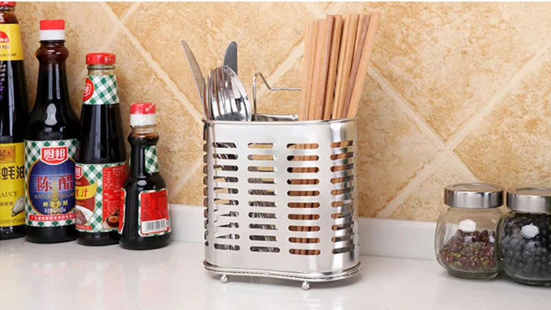 Kitchen Organizer Stainless Steel Dish Drainer Kitchen Tableware Storage Rack Chopsticks Spoon Fork Storage Holder For Kitchen