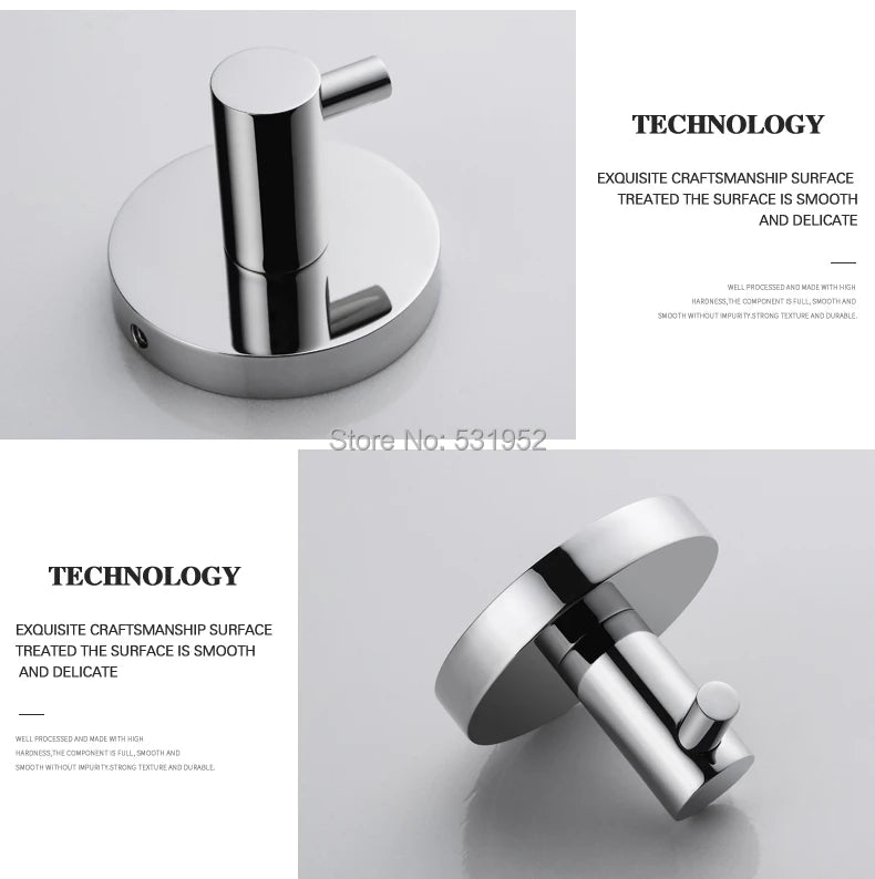 Bathroom Accessories Towel Rack Shelf Paper Holder Stainless Steel Toilet Brush Holder Hand Towel Ring Robe Hook Hanger Chrome