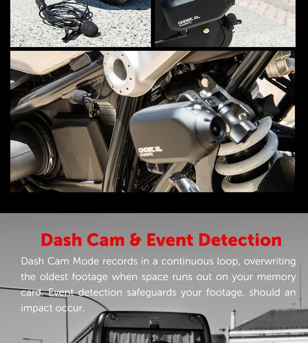 Drift Ghost XL Action Camera 1080P Sport Camera WiFi with Rotating Lens and Dash Cam Mode IPX7 Waterproof Motorcycle Helmet Cam