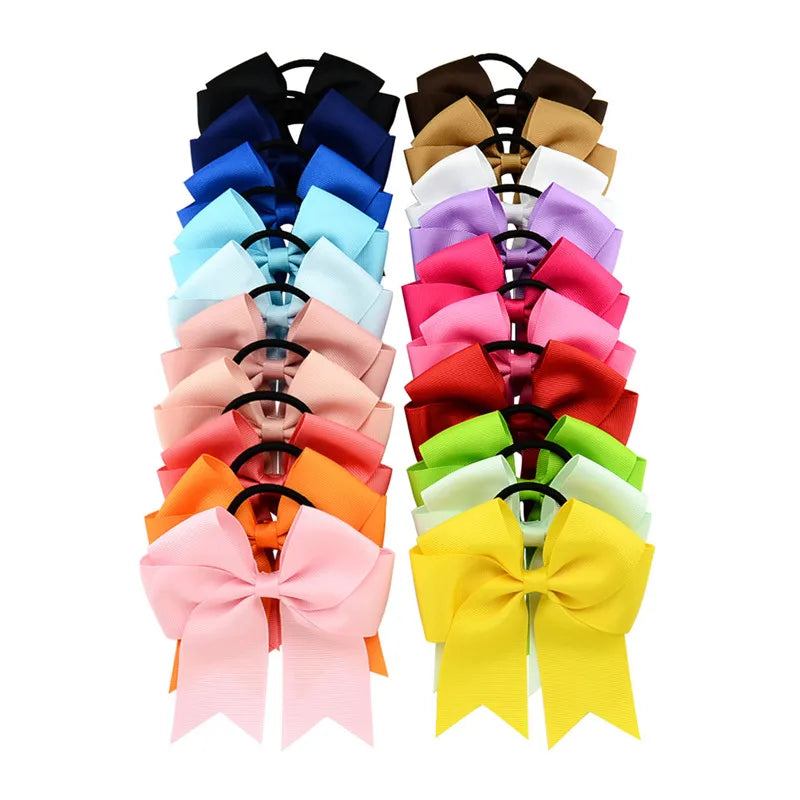 Grosgrain Ribbon Bow Women Ponytail Holder Elastic Hair Bands Rubber Rope Hairbands Girls Headdress Scrunchies Hair Accessories
