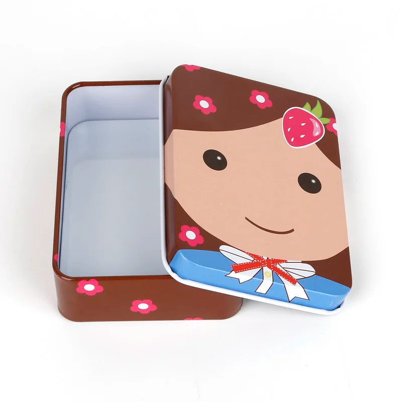 Mini Tin Metal Box Case for Candy Storage Small Metal Box Diy Coin Earrings Headphones Gift Box 9cm*6.5cm*2.5cm
