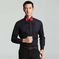 AIMENWANT 2024 Tuxedo Shirts Mens Korea Slim Fit Bow Tie Wedding Shirt White Business French-cuffed Shirt Dress Shirts