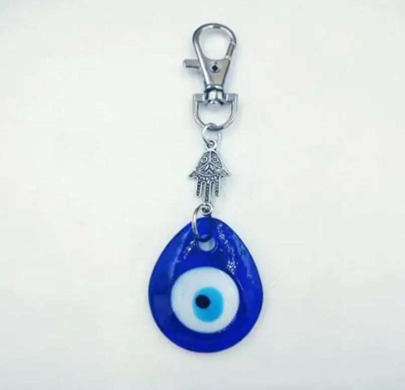 Greek Turkish Evil Eye Wall Hanging Amulet, Kabbalah & Evil Eye For Keys Car Bag Charm Key Ring Handbag Couple Key Chains Gift