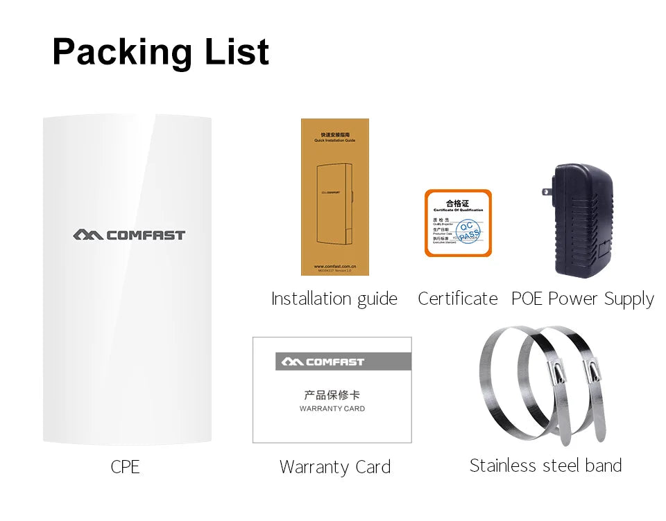 COMFAST 300Mbps 2.4GHz Outdoor CPE Wifi Router WiFi Access Point Wireless Bridge Range Wifi Extender Wifi Repeater For IP Camera
