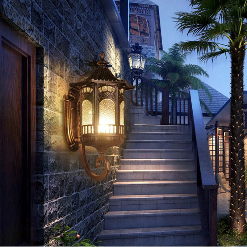 outdoor door balcony lamp waterproof garden light creative villa exterior wall sconce retro porch lighting