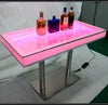 Hot Sale Modern Night Club Furniture Glass Tabletop Led bar Counter Table