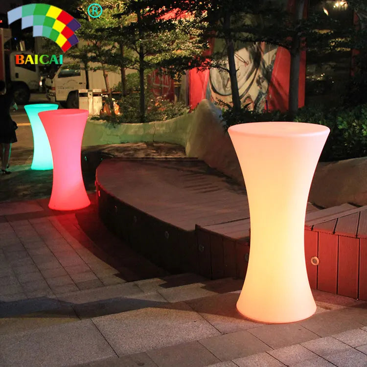New Arrival Illuminated Round Glass Bar Table Led Light Bar Furniture Lighting
