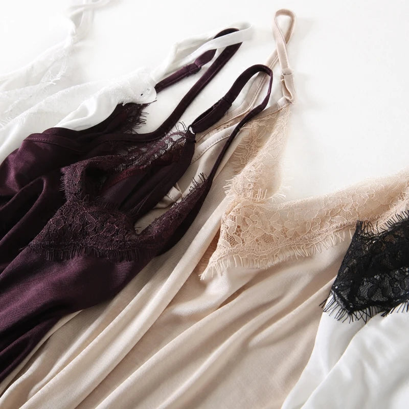 SuyaDream Women Silk Camis 30% Natural silk and lace Camisoles V neck Bottoming Shirt Black Purple White 2026 New Summer TOP