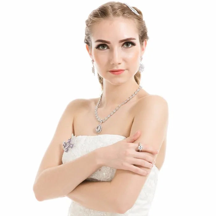 LUOTEEMI Fashion Jewelry Couple Wedding Rings One Oval Cut CZ Zircon Vintage CZ Engagement Rings