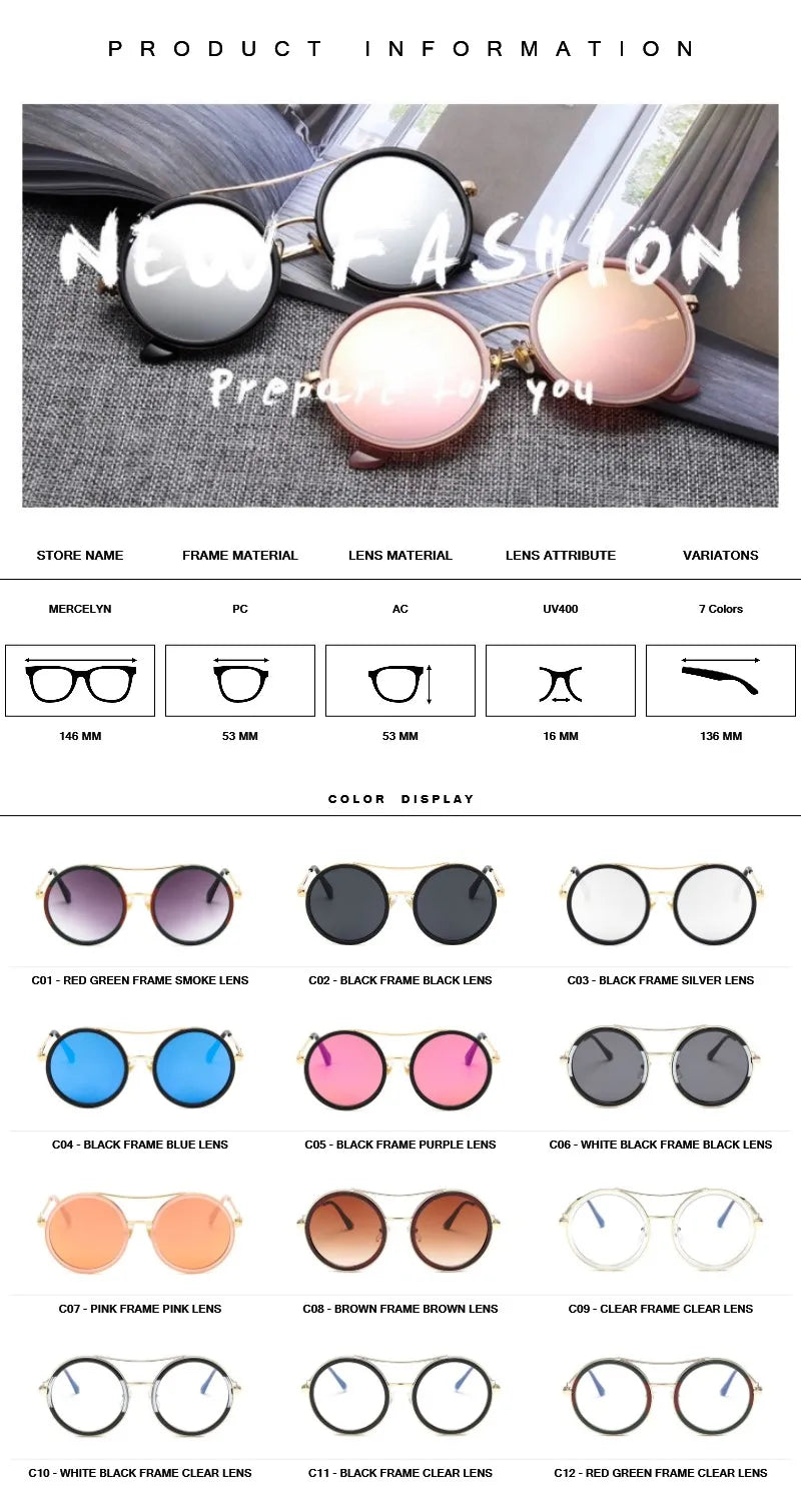 Luxury Round Two Tone Sunglasses For Ladies Sexy Classy Fashion Sun Glasses Stylish Designer Brand Eyewear