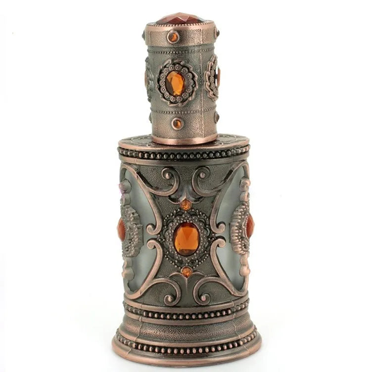 New Design Unique 40ML Glass Arabic Oil Perfume Bottle Cut and Decorated for Personal Care Decal Surface Handling