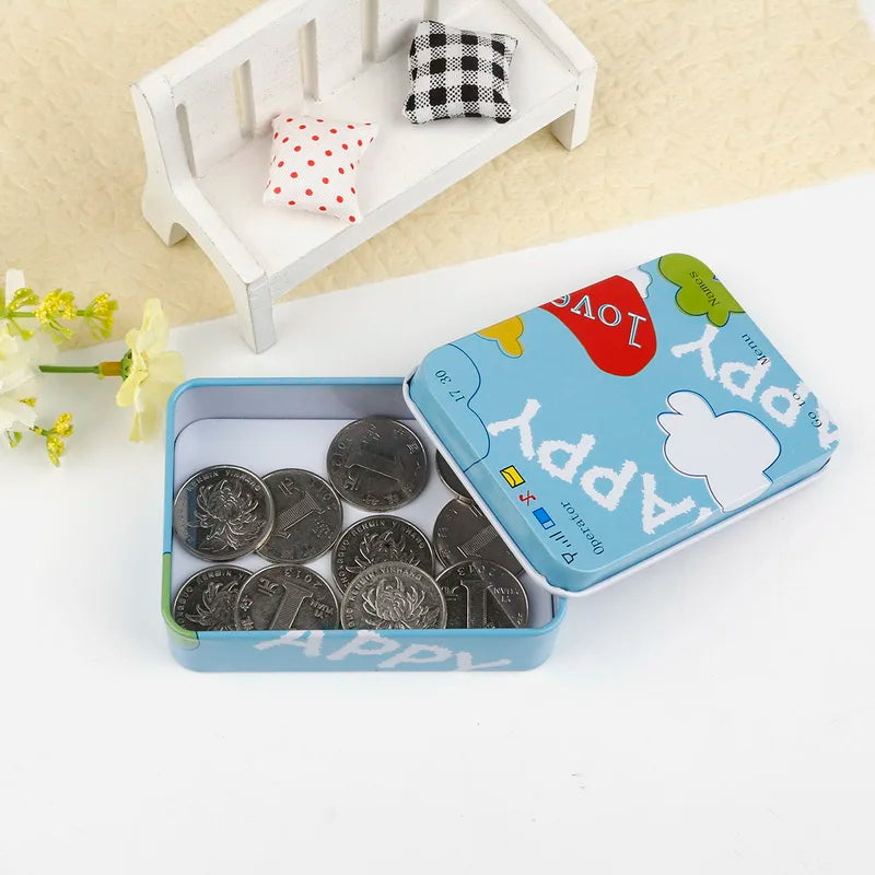 Mini Tin Metal Box Case for Candy Storage Small Metal Box Diy Coin Earrings Headphones Gift Box 9cm*6.5cm*2.5cm
