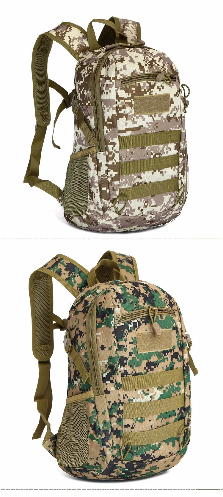 Cool Camping Gear Tactical Backpack, Trekking Bags, Camouflage Rucksack, Molle Bag, Camping Travel Backpacks, 15L