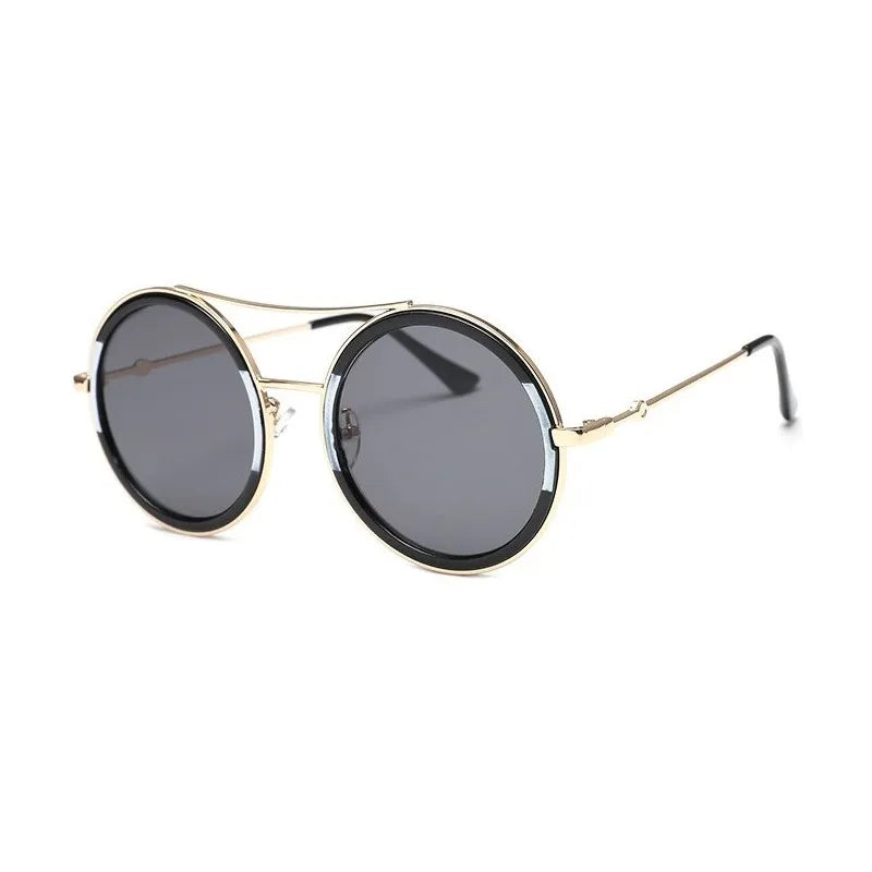Luxury Round Two Tone Sunglasses For Ladies Sexy Classy Fashion Sun Glasses Stylish Designer Brand Eyewear