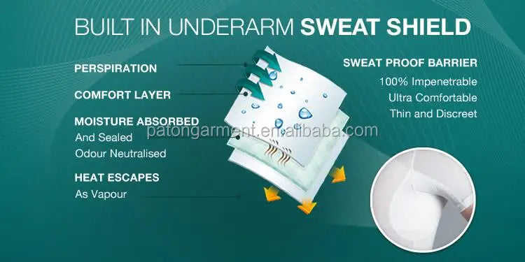 PATON Custom Plus Size Armpit Pads shields Micro Modal Sweatproof T-shirts for Men V Neck Sweat Proof Undershirt