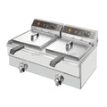 Double Basket Electric 220V Stainless Steel Deep Fat Fryer 6L-20L Capacity for Fast Food Restaurants Food Shops and Hotels
