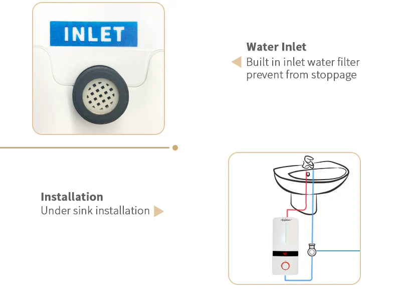 New Design 1.0-5.5kw Small Low Wattage Electric Hot Water Heaters for Bath at Home