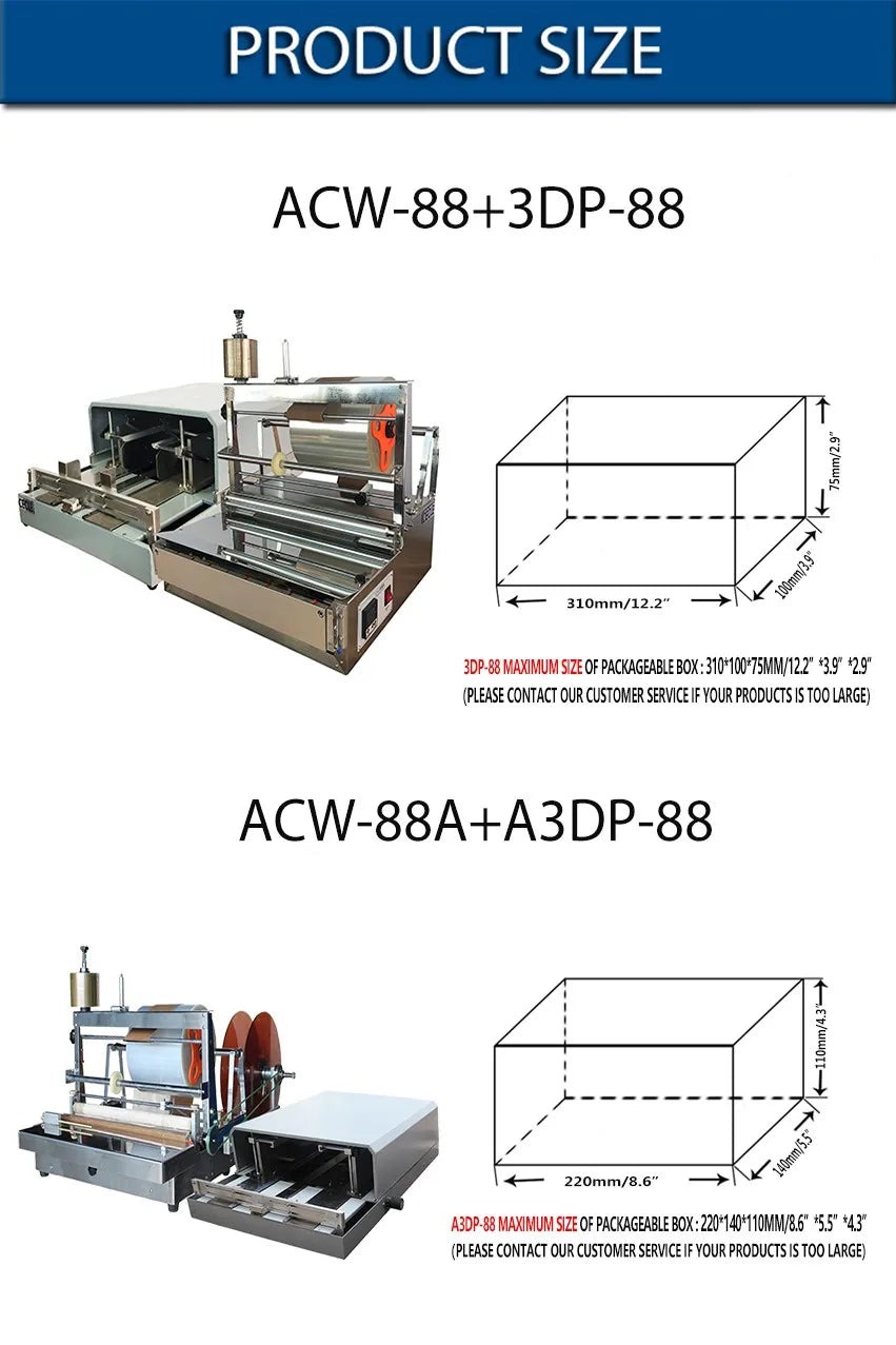 ACW-88+A3DP-88/3DP-88 Cellophane Wrapping Machine for Perfume Box