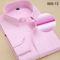 Plus Size Long Sleeve Men Dress Shirt Fashion Male Business Formal Wear Office Working White Shirts 45 46 47 48 Large Clothing
