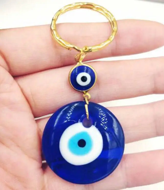 Greek Turkish Evil Eye Wall Hanging Amulet, Kabbalah & Evil Eye For Keys Car Bag Charm Key Ring Handbag Couple Key Chains Gift