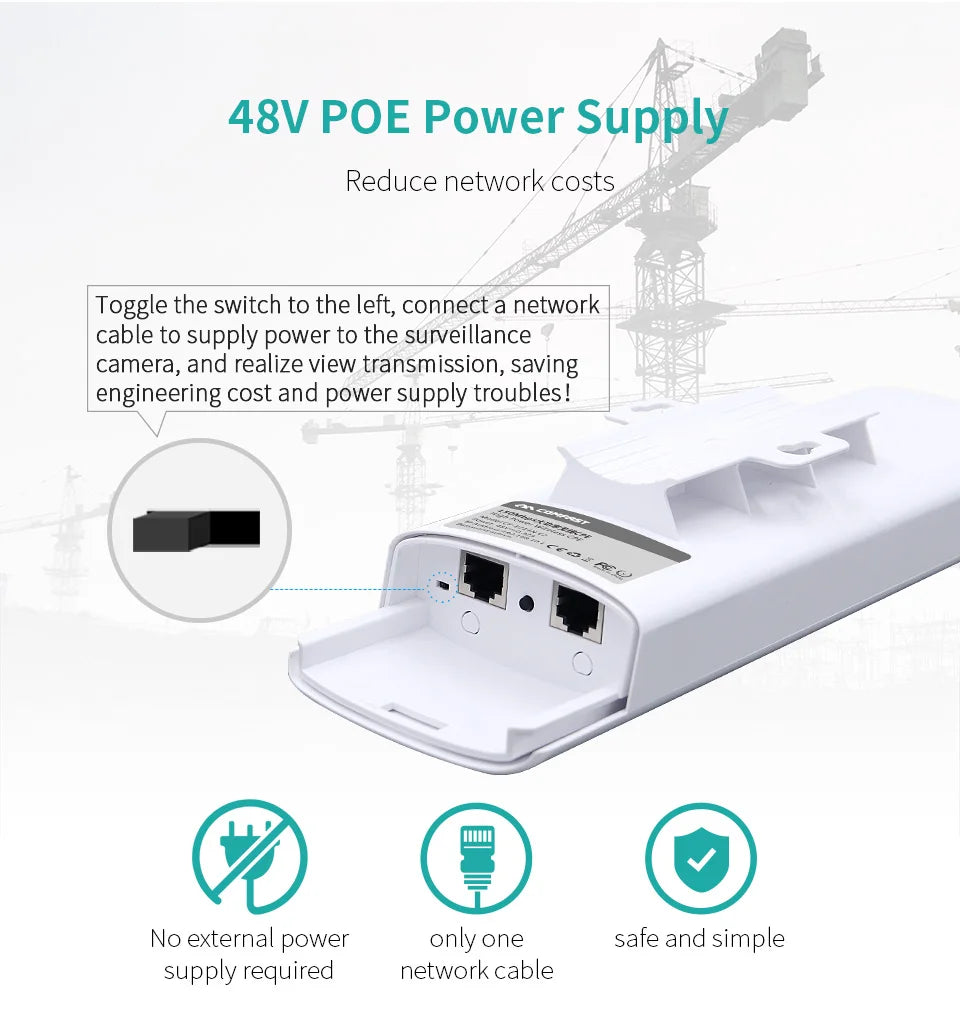 COMFAST 300Mbps Outdoor Wifi Repeater Wireless Bridge 2.4G Wifi CPE Bridge Long Range Extender Access Point Wifi 3-5KM Coverage