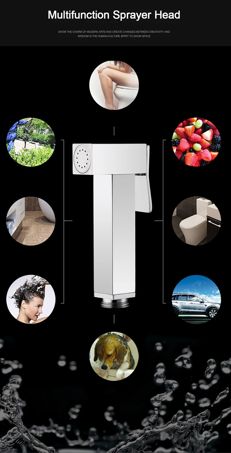 Rozin Black Bidet Faucets Wall Mounted Bathroom Shower Tap Bidet Toilet Sprayer Bidet toilet Washer Mixer Faucet