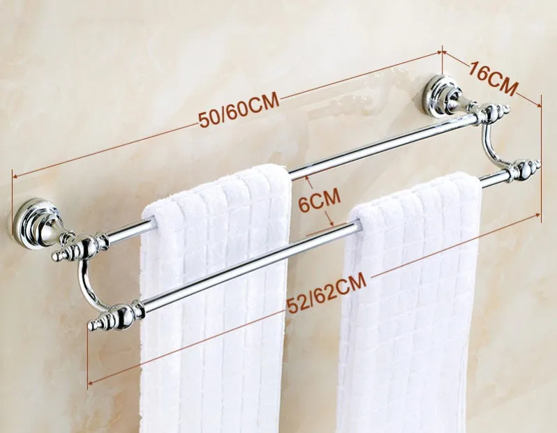 Bathroom Hardware Set Chrome Polished Bath Rack Paper Holder Toothbrush Holder Towel Bar Coat Hook Bathroom Accessories