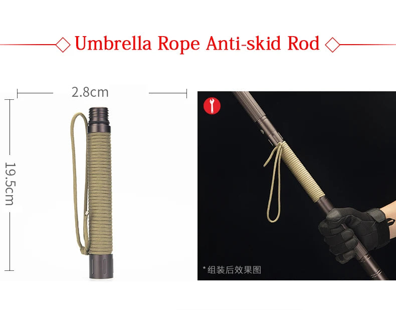 Outdoor Camping Hiking Stick DIY Self Defense Handle Tool Accessory Shovel Extra Extended Handles for Camping Gear