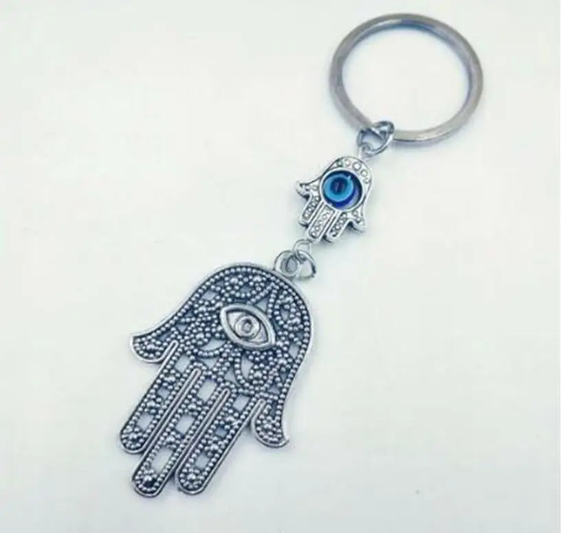 Greek Turkish Evil Eye Wall Hanging Amulet, Kabbalah & Evil Eye For Keys Car Bag Charm Key Ring Handbag Couple Key Chains Gift