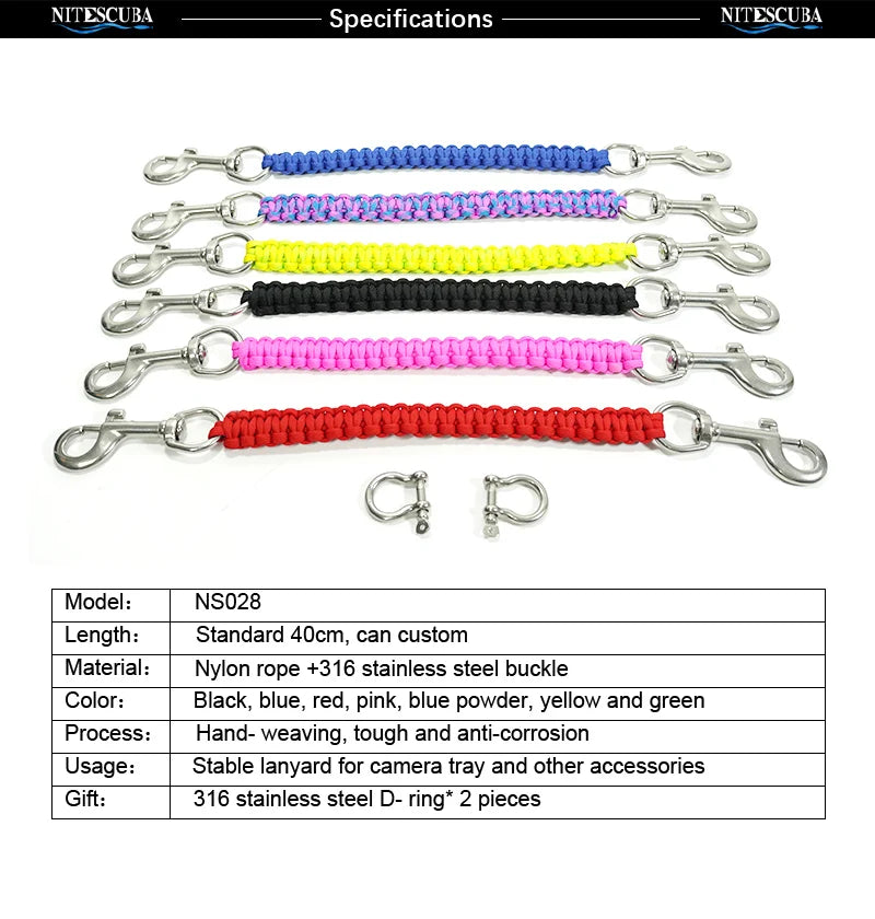 Scuba Diving Camera Housing Handle Rope Lanyard Strap Carrier For Tray Portable Diver Holder Missed Rope Underwater Photography
