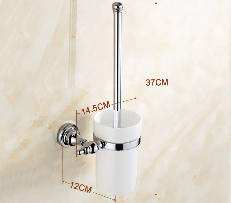 Bathroom Hardware Set Chrome Polished Bath Rack Paper Holder Toothbrush Holder Towel Bar Coat Hook Bathroom Accessories