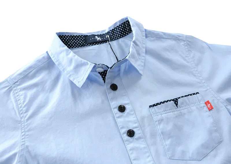 Hot Sale Children Boys Shirts Spring 2023 Fashion Solid color Kids baby Shirts children Clothing Shirt white Long sleeve 3-12Yrs