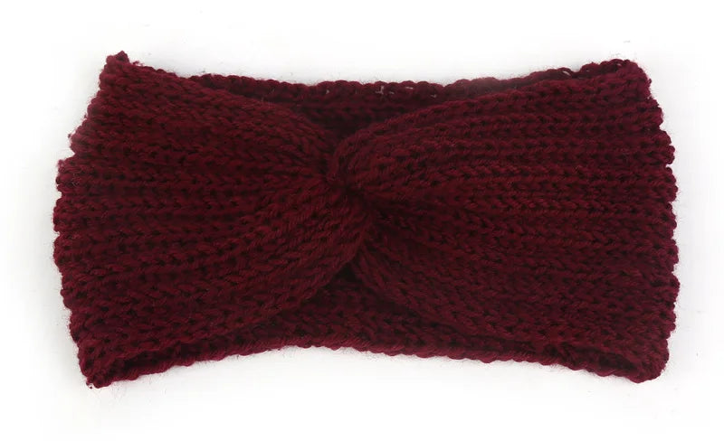 Women Headband Solid Color Elastic Hair Bands Twisted Knitted Turban Headwrap  Winter Girls Hairband Fashion Hair Accessories