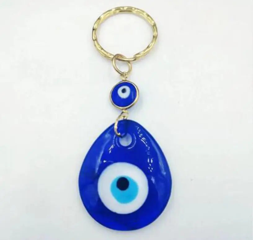 Greek Turkish Evil Eye Wall Hanging Amulet, Kabbalah & Evil Eye For Keys Car Bag Charm Key Ring Handbag Couple Key Chains Gift